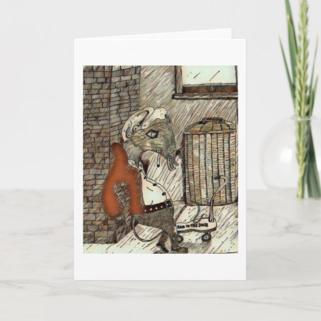 Carte De Remerciements Alleyway Rat 🐀 (Devant)