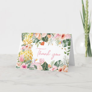 Carte De Remerciements Aloha Baby shower ananas