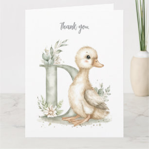 Carte De Remerciements Alphabet mignon d'animaux bébés à l'aquarelle