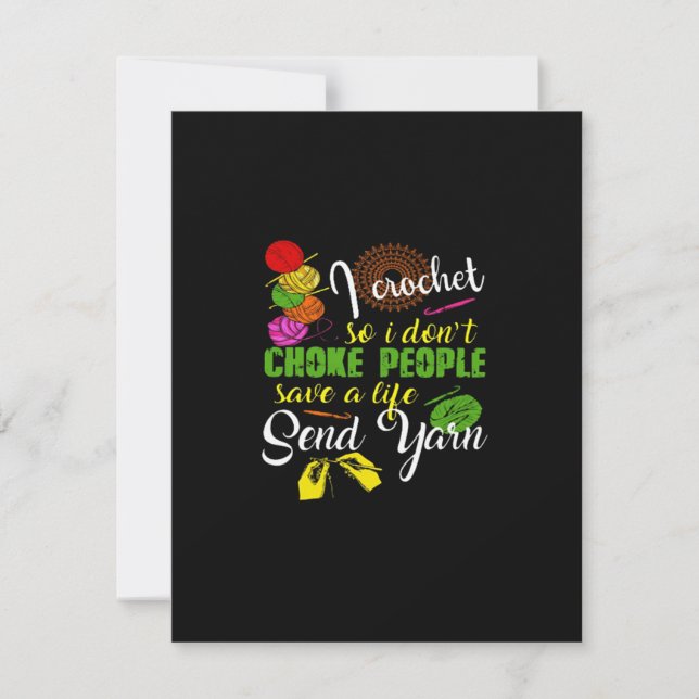 Carte De Remerciements Amateur de crochet| J'adore crocheter (Devant)