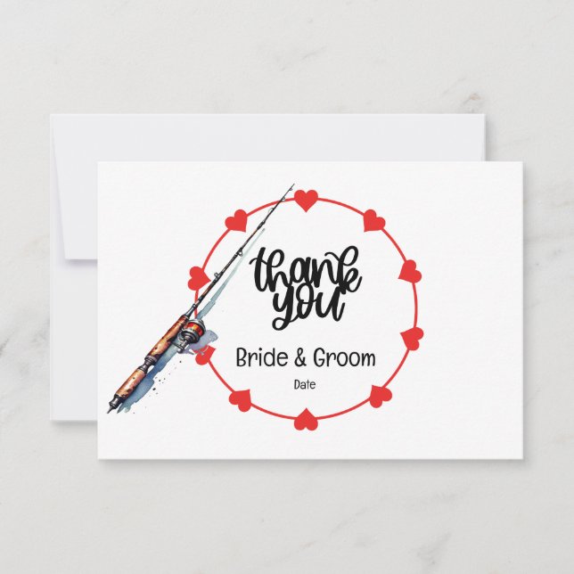 Carte De Remerciements Amateurs de pêche Hook sur vous Mariage (Devant)