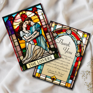Carte De Remerciements Amateurs Tarot Verre Tiré Style Mariage européen