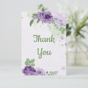 Carte De Remerciements amazing purple flowers greenery botanical 