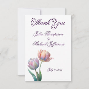 Carte De Remerciements Ambiance romantique et poétique Pastel Tulips