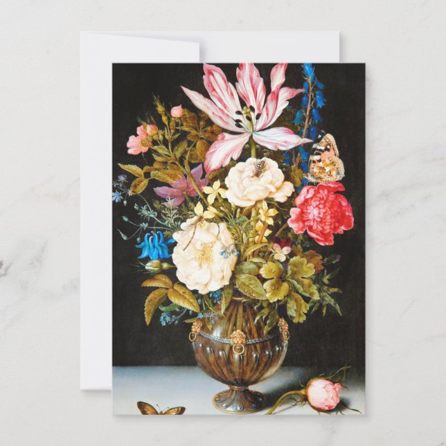 Carte De Remerciements Ambrosius Bosschaert - La Vie Toujours Fleurie (Devant)
