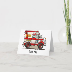 Carte De Remerciements Ambulance de camion de boîte