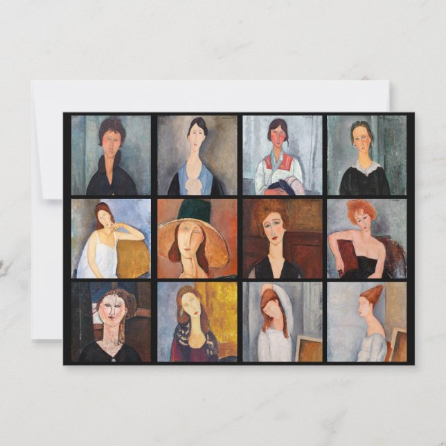 Carte De Remerciements Amedeo Modigliani - Collage de chefs-d'oeuvre (Devant)