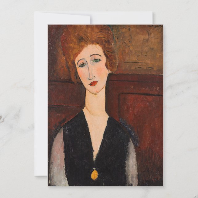Carte De Remerciements Amedeo Modigliani - Portrait d'une femme (Devant)