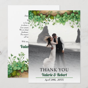Carte De Remerciements Aménagement verdoyant et mariage de printemps phot