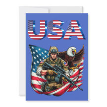 American Soldier Eagle USA Drapeau Patriotique Art