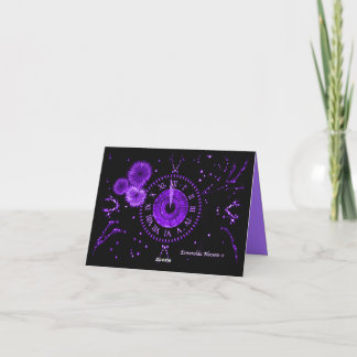 Carte De Remerciements Amethyst Midnight Clock