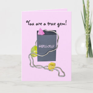 CARTE DE REMERCIEMENTS AMI PINK & JAUNE UN GEM ANNIVERSAIRE