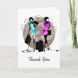 Carte De Remerciements Amies girly de mode PERSONNALISENT