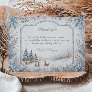 Carte De Remerciements Amis de la forêt d'hiver en harmonie
