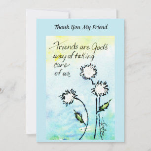 Carte De Remerciements Amis - Dieu prend soin de nous Dire Dessin