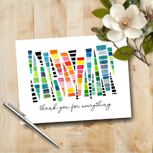 Carte De Remerciements Amitié Rainbow Watercolor Shards