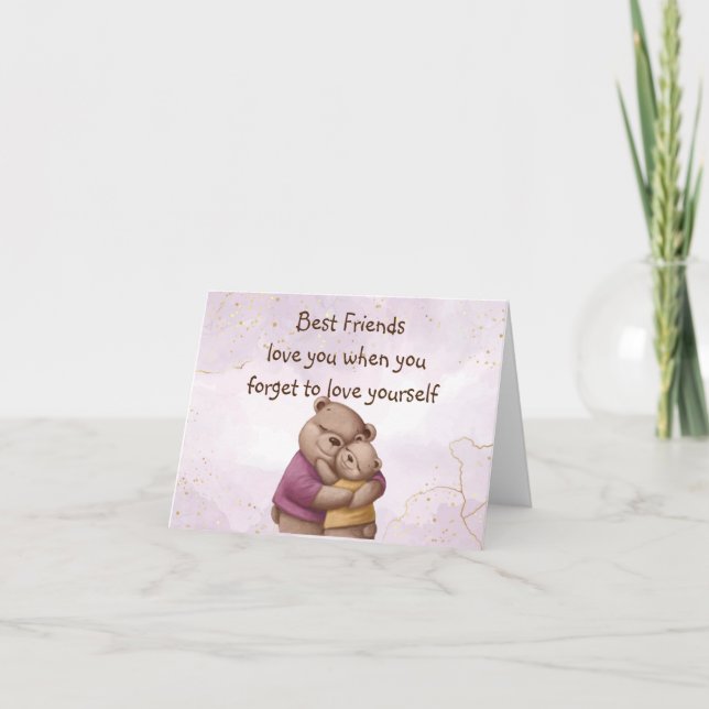 Carte De Remerciements Amitié Teddy Ours Aimez-vous Inspiration (Devant)