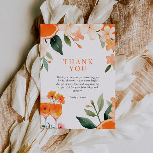 Carte De Remerciements Amour au Premier Spritz Shower de Mariage Moderne