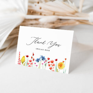 Carte De Remerciements Amour dans la Fête des mariées en fleur Fleur sauv