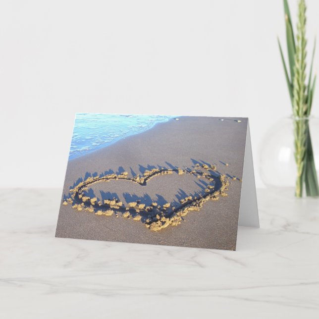 Carte De Remerciements Amour de plage (Devant)