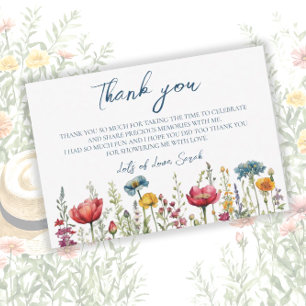 Carte De Remerciements Amour en fleurs Aquarelle Fleur sauvage