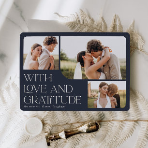 Carte De Remerciements Amour et gratitude   Mariage multiphoto