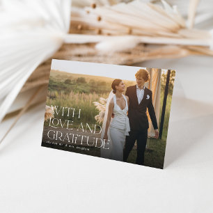 Carte De Remerciements Amour et gratitude   Photo Mariage horizontale rep