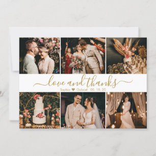 Carte De Remerciements Amour et Remerciements 6 Collage photo de mariage 
