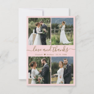 Carte De Remerciements Amour et Remerciements Mariage Photo Collage Fard 