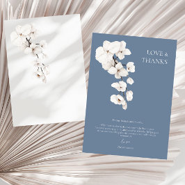 Carte De Remerciements Amour et Remerciements Orchidées Blanches Dusty Bl