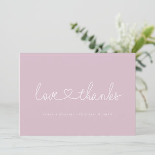 Carte De Remerciements Amour et Remerciements Script minimal cœur photo r