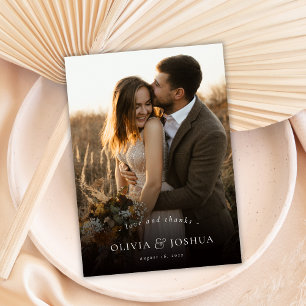 Carte De Remerciements Amour et Remerciements Typographie Élégante Photo 