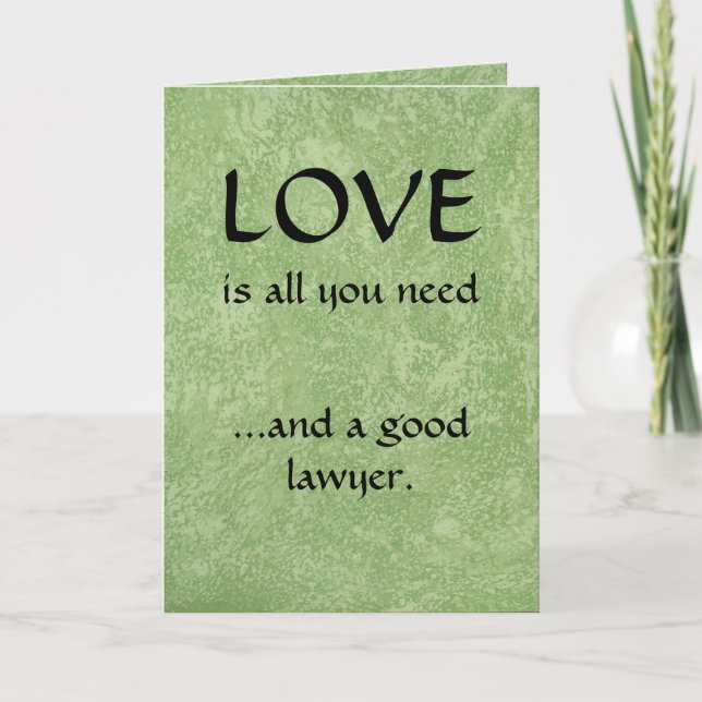 Carte De Remerciements Amour et un bon avocat (Devant)