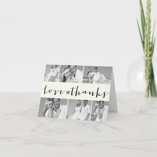 Carte De Remerciements Amour moderne et mariage multi de photo de la (Devant)