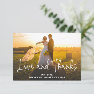 Carte De Remerciements Amour Moderne et Remerciements Photo Mariage Simpl
