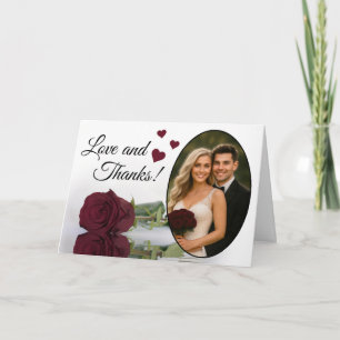 Carte De Remerciements Amour & Remerciements Élégant Mariage Rose Bourgui