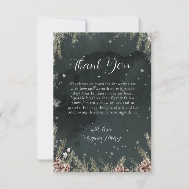 Carte De Remerciements Amour sous la neige (Devant)