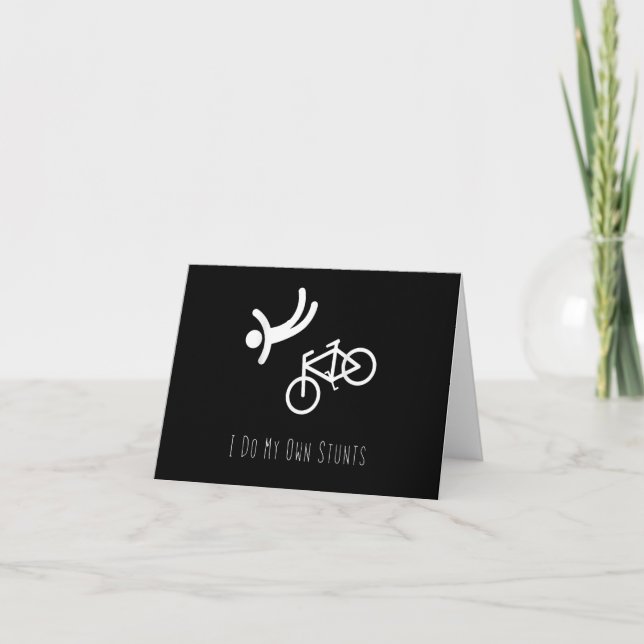 Carte De Remerciements amoureux de vélo - je fais mes propres cascades bm (Devant)