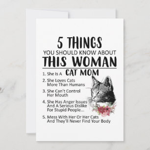 Carte De Remerciements amoureux des chats Vous Devriez Connaître Cat Mama