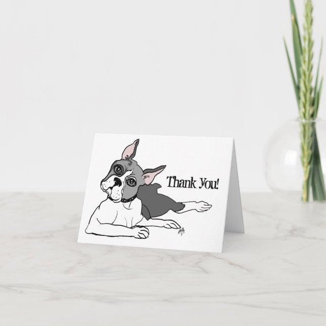 Carte De Remerciements Amoureux des chiens Boston Terrier (Devant)