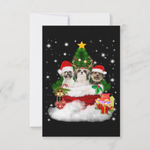 Carte De Remerciements amoureux des chiens   Joyeux Noël belle Shih Tzu