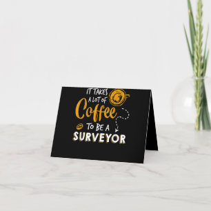 Carte De Remerciements Amoureux du café Funny Surveyor Ingénieur Construc