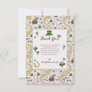 Carte De Remerciements Amusant Green Jour de la Saint Patrick Irish Bless