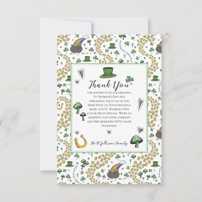 Carte De Remerciements Amusant Green Jour de la Saint Patrick Irish Bless (Devant)