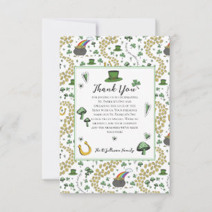 Carte De Remerciements Amusant Green Jour de la Saint Patrick Irish Bless