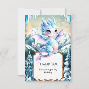 Carte De Remerciements Amusant Majestic Ice Dragon Anniversaire