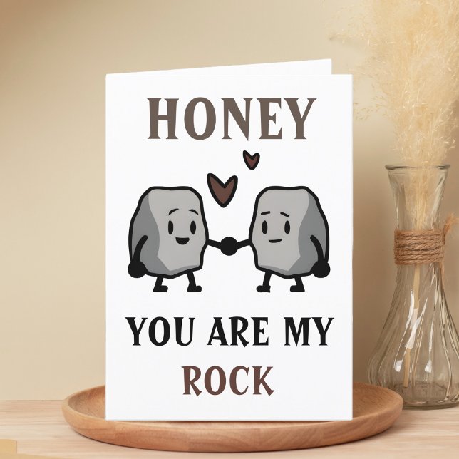 Carte De Remerciements Amusant Rock Pun Joke Humour mignon Joyeux Anniver (funny you are my rock birthday card for husband / wife / boyfriend / girlfriend)