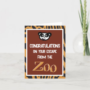 Carte De Remerciements Amusante retraite évasion du zoo