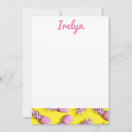 Carte De Remerciements Ananas Stationnaire Pink & Yellow