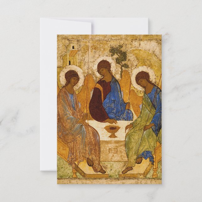 Carte De Remerciements Andrei Rublev Sainte Trinité Icône Religion orthod (Devant)